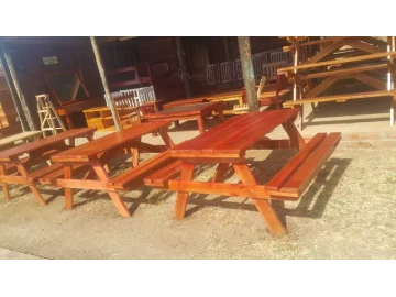 6 Seater Wooden Benches